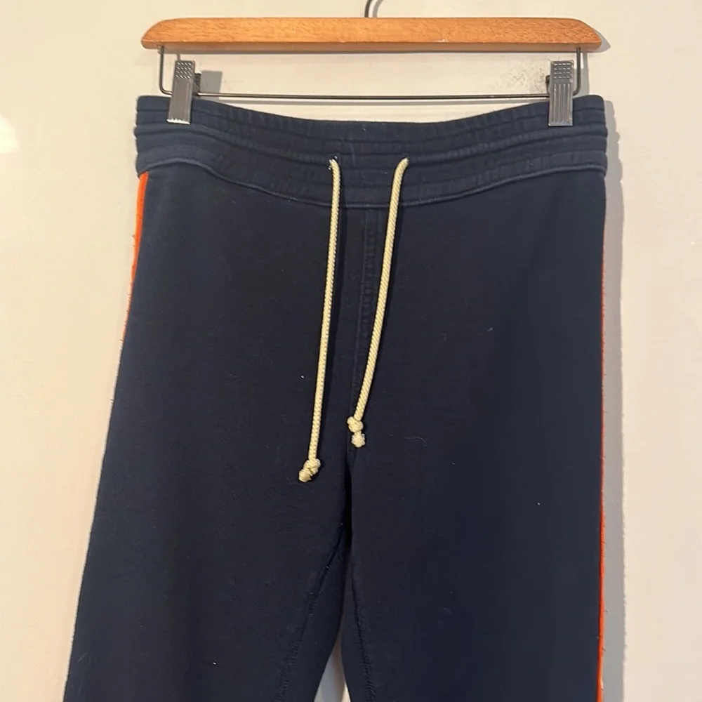 MOTHER Navy Striped Cotton Jogger Sweatpants casual sporty women size XS - Picture 2 of 10